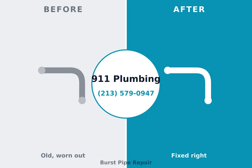 Before and after: plumbing repair Enlow, PA
